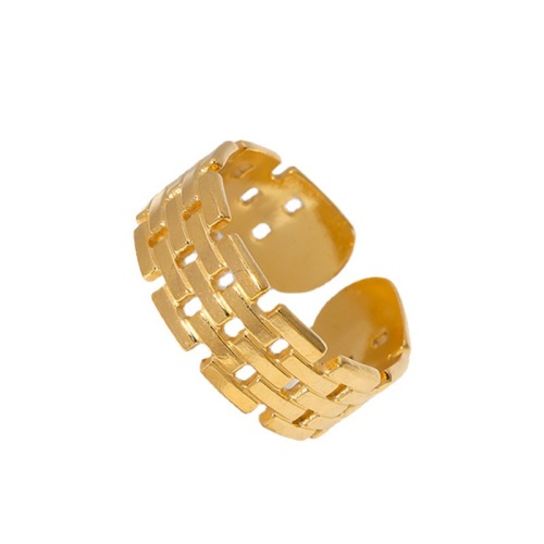 Hollow Cutting Lattice Mesh Shape Stainless Steel Opening Ring / Bague ouverte en acier inoxydable